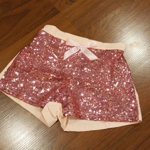 Girls pink sequin shorts